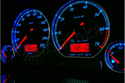 Volkswagen Caddy светодиодные шкалы (циферблаты) на панель приборов - дизайн 2