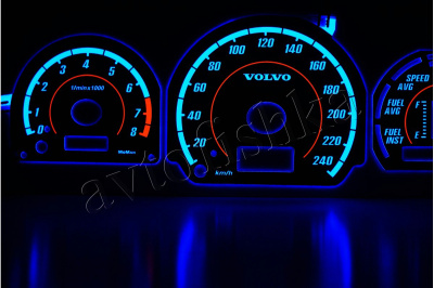 Volvo V40 / S40 1995-2002 светодиодные шкалы (циферблаты) на панель приборов